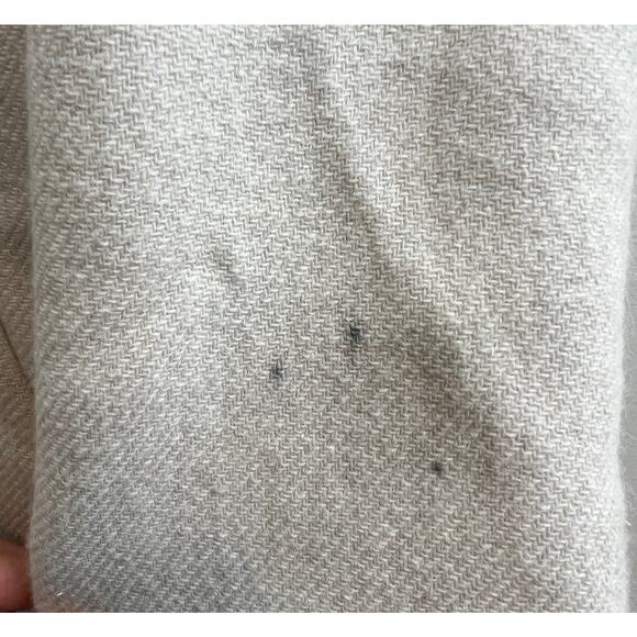 ZARA Long Wool Beige Coat Lined Knit Pockets Faux Fur Neck Back Slit Sz Medium M - Picture 10 of 12